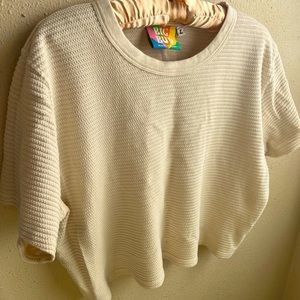 cream big bud press waffle knit tee